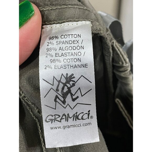 Gramicci Womens Olive Green Knee-Length Skirt With Belt 98% Cotton & 2% Spandex - Picture 3 of 6